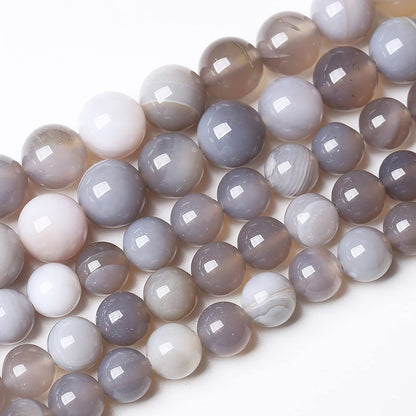 36pcs 10mm Natural Gray Striped Agate Beads for Jewelry Making Round Loose Beads DIY Bracelets Necklaces Energy Healing Stone Beads 15" (10mm, Gray Striped Agate)