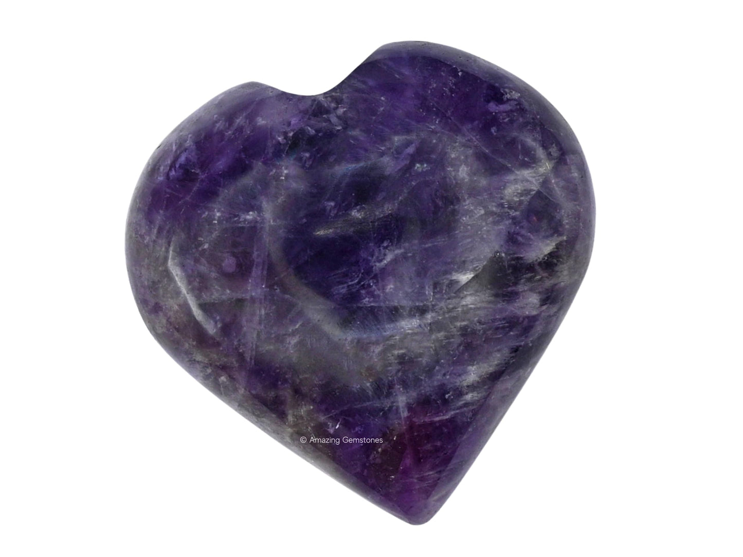 Amazing Gemstone Amethyst Crystal Heart Palm Stone - Pocket Massage Worry Stone for Natural Body Chakra Balancing, Reiki Healing and Crystal Grid