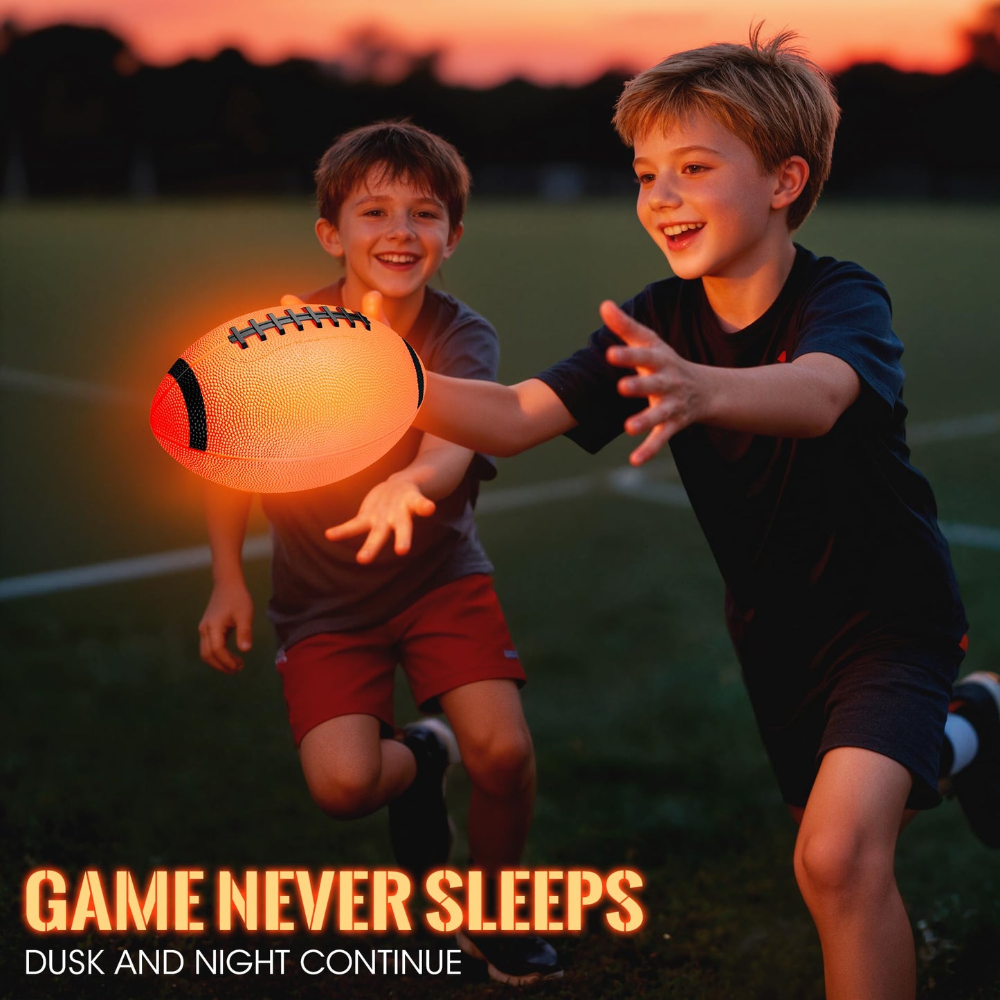 HIEMAO Glow in The Dark Football for Kids Boys Ages 8-12 15, Light Up LED Football Toys with Pump for Indoor/Outdoor Game, Fun Gift for Teens Christmas Birthday, Holiday Stuff Party Favor Supplie