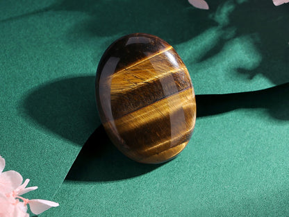 Tiger Eyes Thumb Healing Crystals Stones Sets Hand Carved Stones Gemstone Pocket Natural Stone Meditation Reiki Energy Oval Palm Stone Worry Stone for Anxiety Therapy