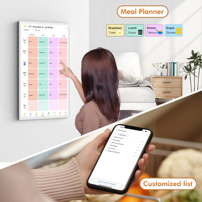 27" Digital Calendar Picture-Frame for-Wall-Planner – Touchscreen Smart Electronic Calendar for Family Meal Schedules, Sync Online Calendars, Chore Charts, Star Reward, Wall Mounted, Gift for Mom Dad