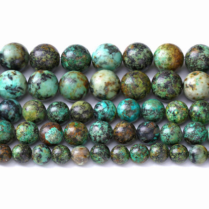 6mm 60pcs Natural Stone Green African Turquoise Spacer Loose Beads for Jewelry Making DIY Bracelet Necklace