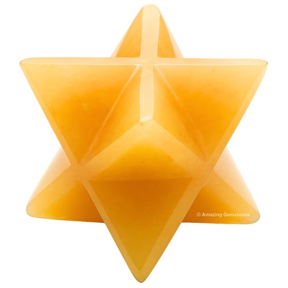 Amazing Gemstone Yellow Aventurine Merkaba Crystal - 1.5 Inches Metaphysical Merkaba Star for Meditation - Energetic Tetrahedron Crystal and Healing Stones and Healing (35-40mm)