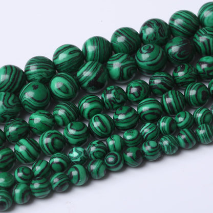 10MM Green Malachite Round Loose Beads Natural Gem Beads Crystal Energy Stone Beads for Jewelry Making DIY Bracelet Necklace