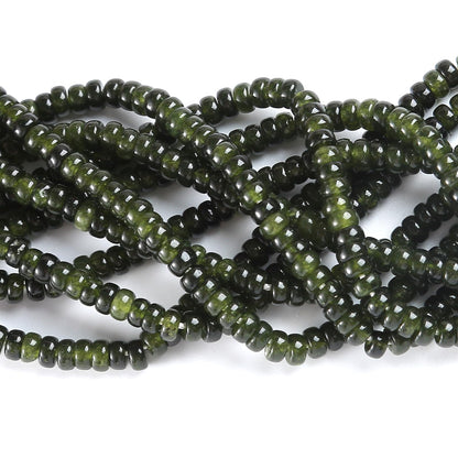 150PCS 2x4mm Natural Green Garnet Jades Stone Rondelle Beads Abacus Disk Stone Beads Round Loose Spacer Gemstone for DIY Bracelet Necklace Jewelry Making