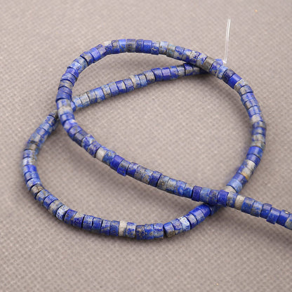 150PCs Natural Lapis Lazuli Spacer Beads, Loose Semi Precious Flat Round Gemstone Heishi Disc Stone Beads for Beading Jewelry Making 4mm*2mm 38cm