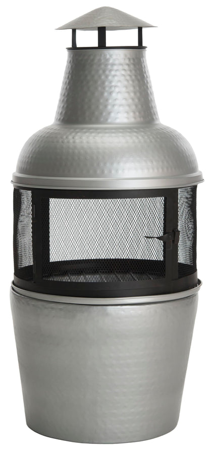 Safavieh Outdoor Collection Cartagena, Silver and Black Chiminea,