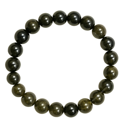Amazing Gemstone Crystal Bracelet for Women Men's Gifts - Protection Healing Crystal Bracelet - 8mm Gemstone Beaded Stretchable Bracelet Pulseras Para Hombres Mujer Stocking Stuffers Mothers Day Gift (Gold Sheen Obsidian)