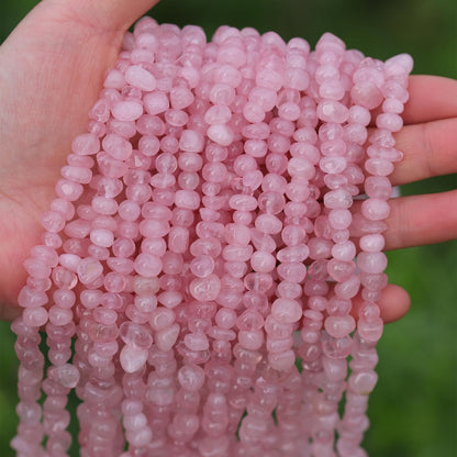 400pcs Natural Chip Stone Beads for Jewelry Making Rose Quartz 5-8mm Irregular Gemstones Healing Crystal Loose Rocks Bead Hole Drilled for Ring Earrings Necklace Bracelet Making DIY Art Crafts