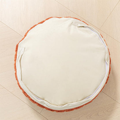 Asuprui Round Floor Pillow Soft Floor Cushion for Sitting Fur Meditation Pillow Premium Yoga Pillow for Living Room Bedroom Balcony Outdoor (Orange)