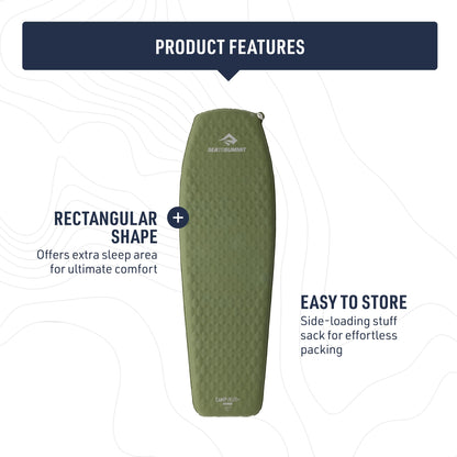 Sea to Summit Camp Plus Self-Inflating Foam Sleeping Mat for Camping - Rectangular - Large (78 x 25.2 x 2.6 inches)