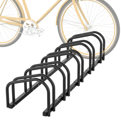 WALMANN 5 Bikes Floor Bike Stand, Bike Parking Rack Garage Bike Storage Stand Indoor/Outdoor 22-28" Wheel Stand, Max. Tire Width 2.1"