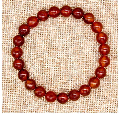 Adabele Real Natural Carnelian Red Agate Gemstone Beaded Bracelet 7 inch Stretch Chakra Red Gems Stones Healing Crystal Energy Quartz Rock GB8-29