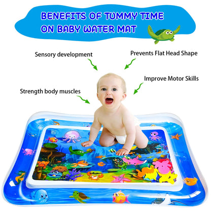 ZHUYNXIR Water mat Infant Toys, Water mat Baby, Inflatable Play Mat Water Cushion Baby Toys, Fun Early Development Activity Play Center for Newborn (27.5x20 in)