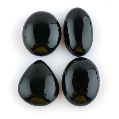 CRYSTALINES 4-5pcs, Wholesale Natural Black Agate Gemstones, Assorted Bulk Flatback Cabochon Stone, Polished Loose Supplies for Jewelry Making, Healing Crystals, Wire Wrap, Gem Collection