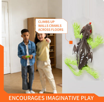 RC Lizard Wall Climbing Toy – Remote Control Robotic Gecko Kids Toys with LED Lights, Wall-Crawling Action, Battery Operated, for Boys and Girls Ages 6 and up