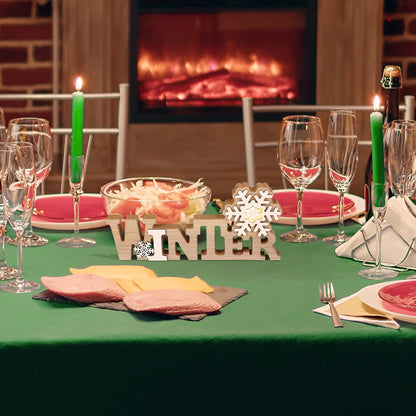 IMIKEYA Christmas Wooden Snowflake: Christmas LED Snowflake Sign Tabletop Decorations Winter Wood Sign Farmhouse Decorations LED for Xmas Home Table Decoration