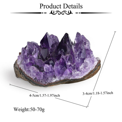 ZHIYUXI Amethyst Crystal Cluster Rock Geode Gemstones Purple Raw Crystals Stone Rock Collection Raw Energy Balance Reiki Home Decor 1Pc 50-70g