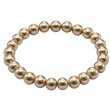 Amazing Gemstone Crystal Bracelet for Women Men's Gifts - Protection Healing Crystal Bracelet - 8mm Gemstone Beaded Stretchable Bracelet Pulseras Para Hombres Mujer Stocking Stuffers Mothers Day Gift (Champagne Pearl)