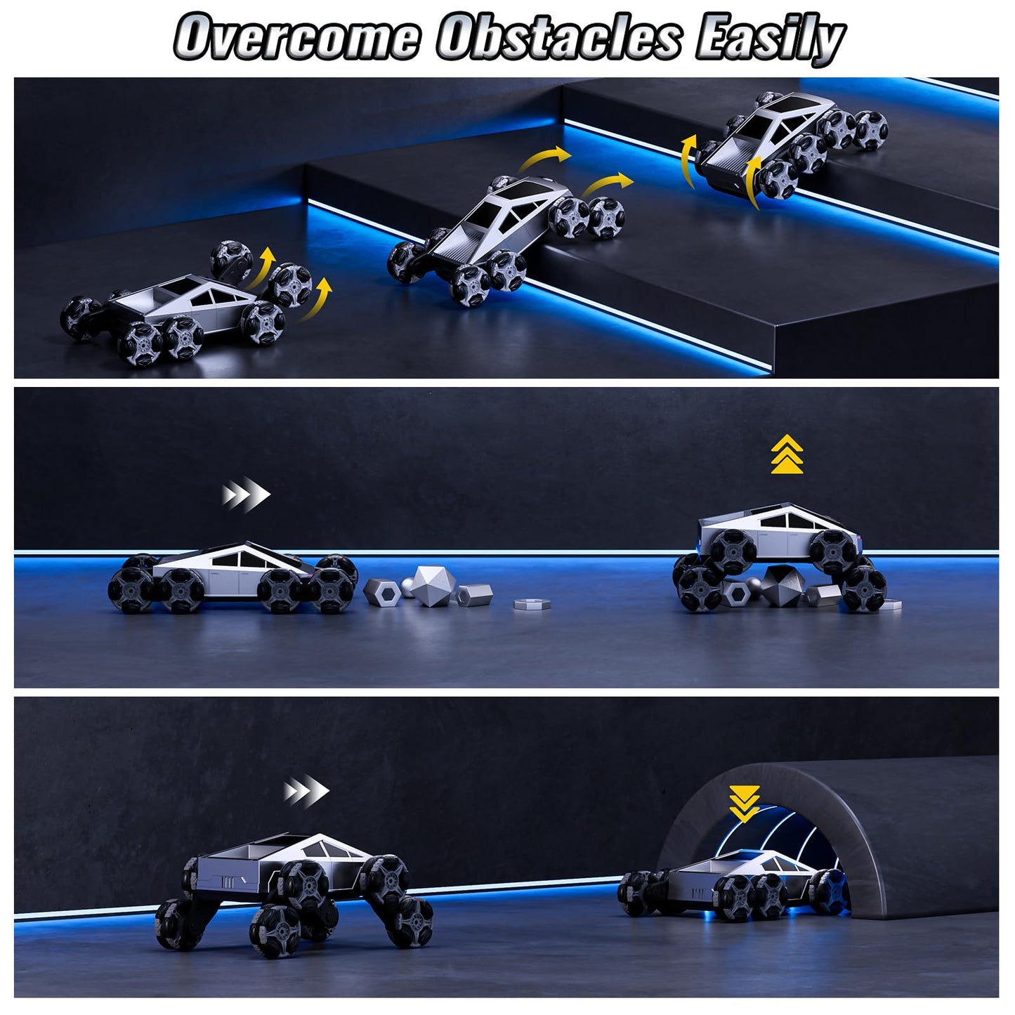Bsgifts Remote Control Car, 8 Wheels RC Stunt Car with LED Lights & Music, 2.4GHz RC Drift Car for Boys Aged 6-14, Christmas Birthday Gift for Kids