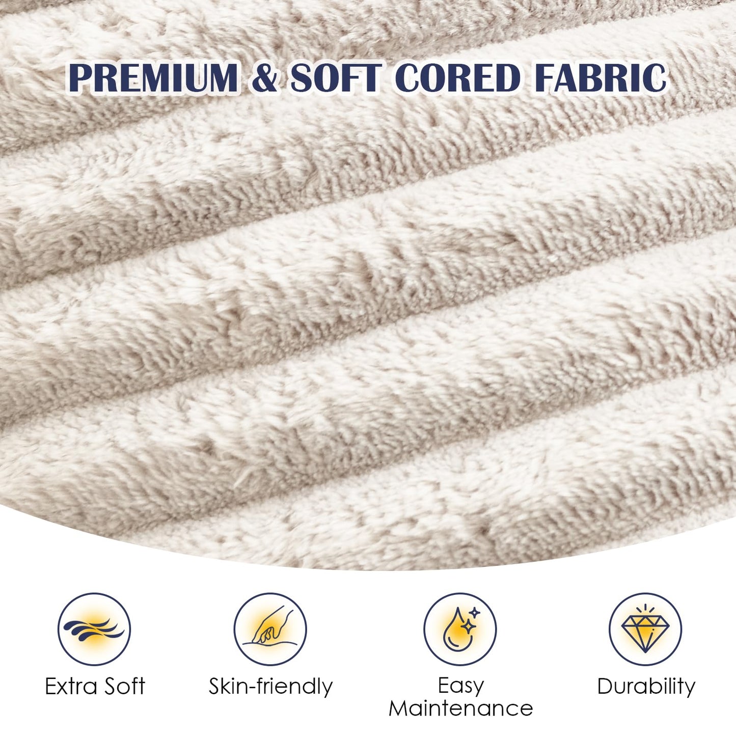 SHOUREN Stuffed Round Pouf Ottoman,Corduroy Foot Rest with Shredded Foam Filling, Lightweight and Fluffy Pouf Storage Ottoman for Living Room,Floor Poufs for Couch,20"x15", Beige