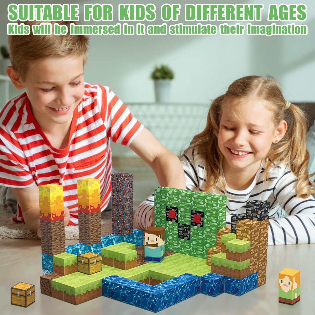AIDYVOI 160pcs Magnetic Blocks, Magnetic Building Blocks for Kids 3+, 1 Inch Stacking Toys STEM Educational Sensory Construction Toy, Christmas Birthday Gifts for Boys Girls