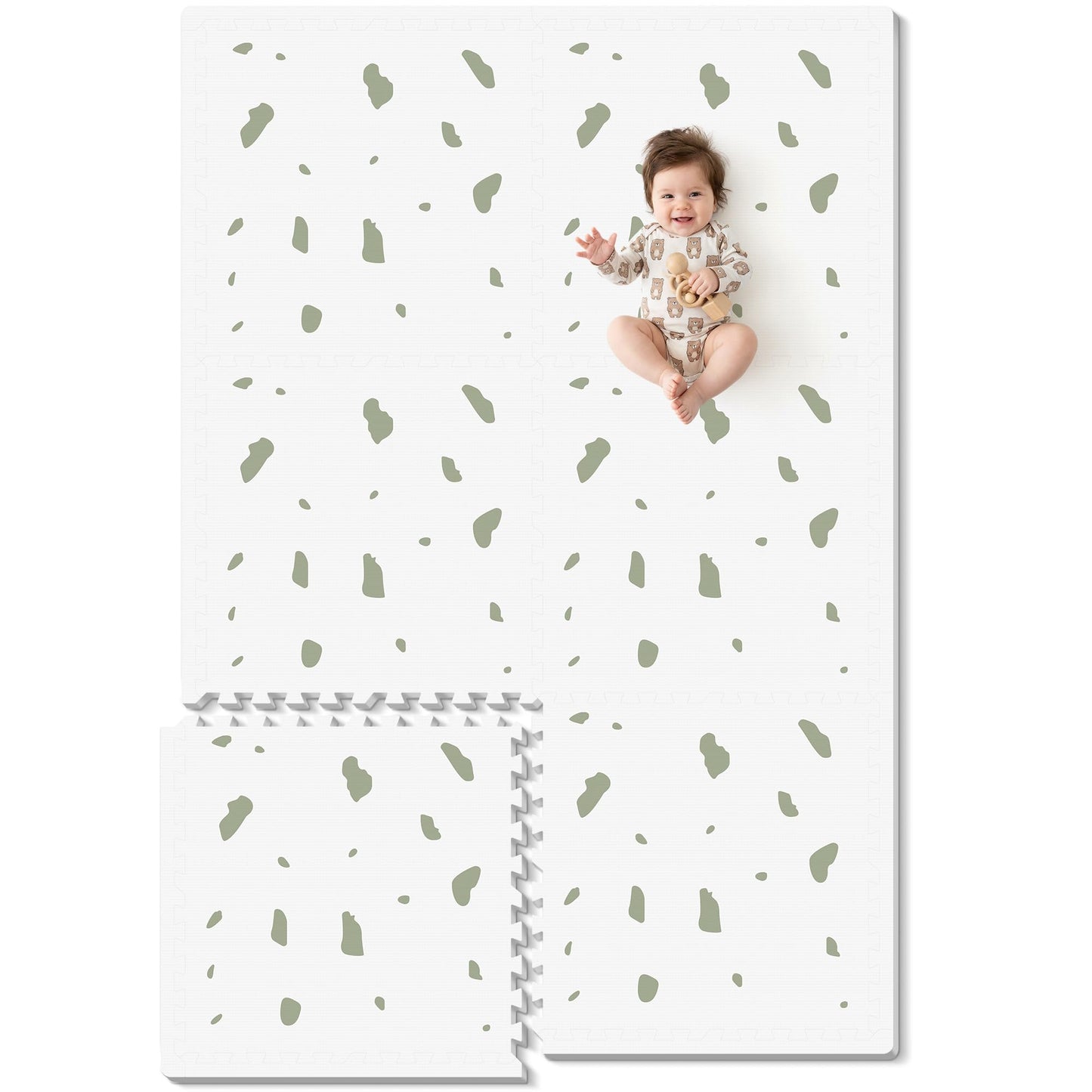 PIGLOG Baby Play Mat - 6Pcs Interlocking Foam Tiles,72"x 48" Baby Crawling Mat for Tummy Time, Non-Slip Foam Puzzle Floor Play Mat for Kids and Babies, Safe & Non-Toxic Playmat for Babies 6-12 Months