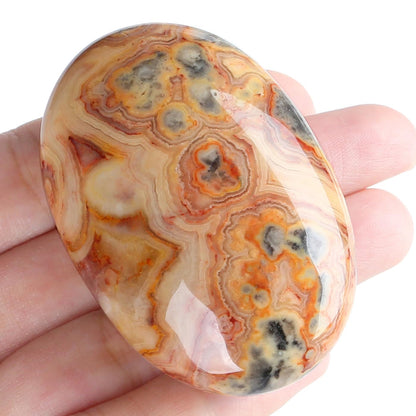 MAIBAOTA 2.4" Large Crazy Lace Agate Crystal Stone Polished Palm Stone Healing Crystals 0.7" Thick Natural Reiki Gemstone Worry Stone Energy Balancing Anxiety Stress Relief Meditation 1 Pc