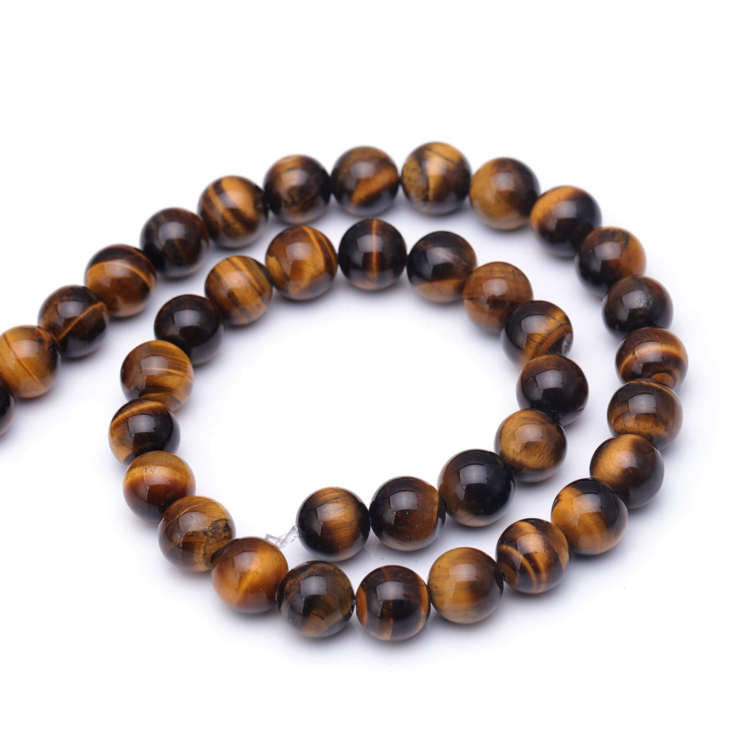Youngbling Natural Gemstone Beads for Jewelry Making,8mm Tiger Eye Polished Round Smooth Stone Beads,Genuine Real Stone for Bracelet Necklace 15 Inch(Tiger Eye,8mm)