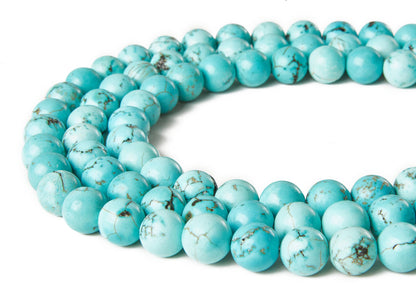 100pcs 6mm Turquoise Beads Natural Gemstone Beads Round Loose Beads for Jewelry Making
