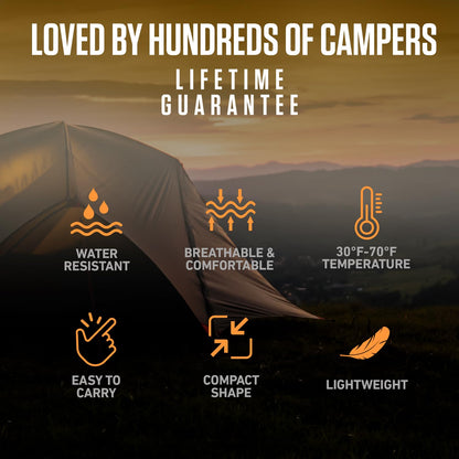 VENTURE 4TH 3-Season XXL Backpacking Sleeping Bag, Camping Sleeping Bags for Adults & Kids - Lightweight, Comfortable, Water Resistant, Ideal for Hiking, Camping & Outdoor – Silver/Black