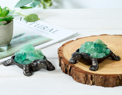 DUQGUHO Turtle Decor Figurines Turtles Gifts for Women Fluorite Crystal Cute Turtle Statue Decorations Sea Turtles Gifts