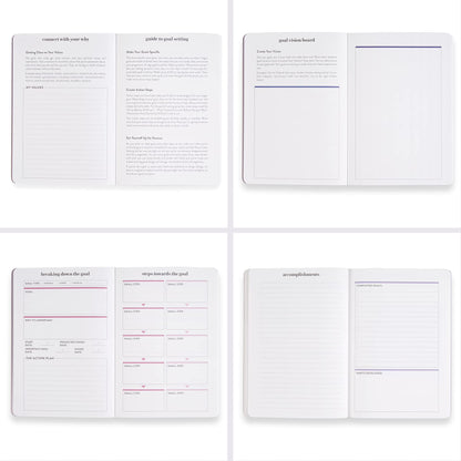 Erin Condren Designer Petite Planner - Goal Setting Journal Editions with Illustrative, Functional, Cute Sticker Pack that Includes Inspirational Quotes for Customization (Goal Setting 2)