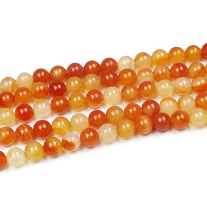 MJDCB 7A Round Natural Red Carnelian Gemstone Beads Stone Loose Beads for Necklace Bracelet Charms Jewelry Making 15" (10mm)