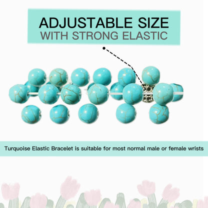 GDLKPYHS Turquoise Bracelet, Handmade Beaded Bracelet 8MM Healing Crystal Beads Protection Bracelet,Turquoise Jewelry Bring Good Luck, Prosperity and Happiness, Men's and Women's Gifts