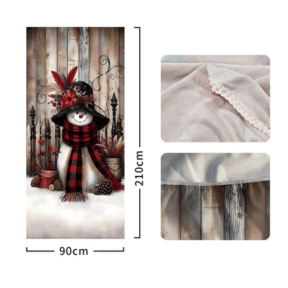 Irisbell Christmas Door Cover with Elastic,35'' x 83'' Stretchy Cloth Front Door Cover Decoration Christmas Party Banner Supplies for Indoor Outdoor (Pattern 1)