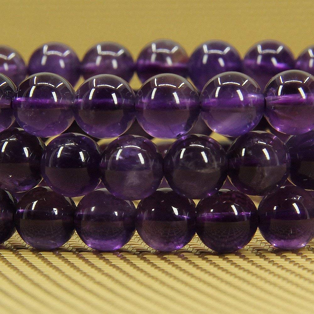 Angelstones Handmade Natural Amethyst Healing Gemstone 6mm Round Beads Stretch Crystal Bracelet 7 Inch Unisex