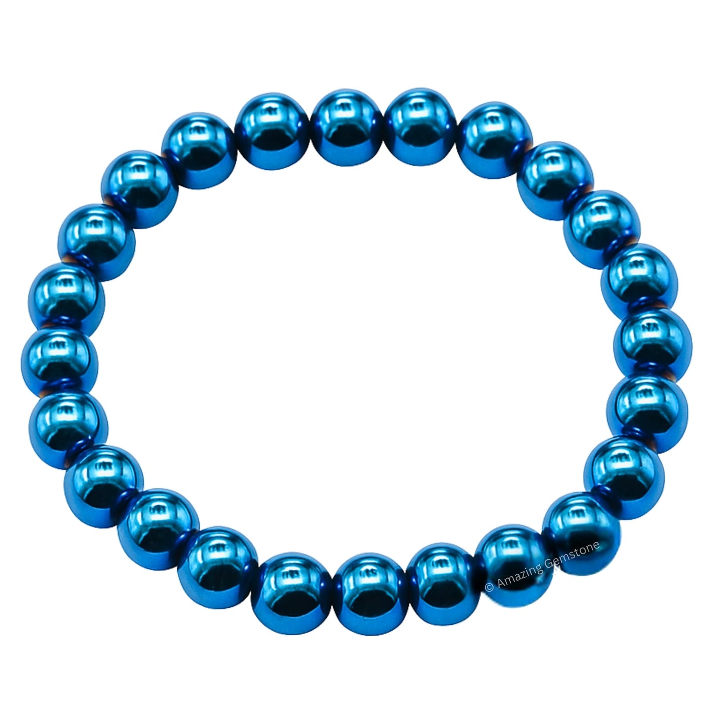 Amazing Gemstone Crystal Bracelet for Women Men's Gifts - Protection Healing Crystal Bracelet - 8mm Gemstone Beaded Stretchable Bracelet Pulseras Para Hombres Mujer Stocking Stuffers Mothers Day Gift (Blue Hematite)