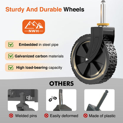 NWH Collapsible Wagon Cart with Wheels Foldable, 360LBS Large Capacity Portable Folding Utility Heavy Duty Beach Wagons Cart with All-Terrain Wheels for Groceries Shopping, Camping, Sports, Garden