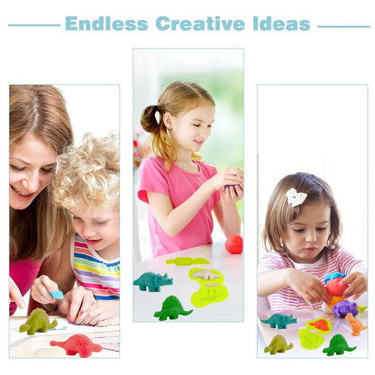 Yiklucg Unleash Creativity with 12 Unique Dino and Animal Molds Dough Toys Dough Accessories Set Whit 10 .Ideal as a Gift for Kids Aged 3-4-8 Years