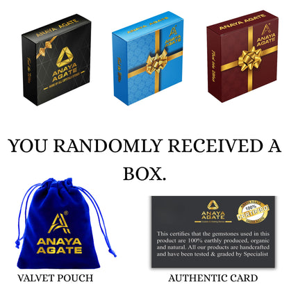 Anaya Agate Blue Goldstone Worry Stones Certified Crystal Thumb Worry Stone for Anguish, Relaxing and Soothing Balance Stones for Meditation, Stress Relief Crystals and Healing Stones for Men, Women