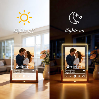 Custom Spotify Plaque, Custom Picture Frames, Light Up Picture Frame for Girlfriend Boyfriend, Acrylic Song Plaque Photo Frame, Personalized Gifts for Women Men Her Him Anniversary Valentines Birthday