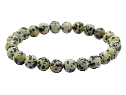 Amazing Gemstone Crystal Bracelet for Women Men's Gifts - Protection Healing Crystal Bracelet - 8mm Gemstone Beaded Stretchable Bracelet Pulseras Para Hombres Mujer Stocking Stuffers Mothers Day Gift (Dalmatian Jasper)