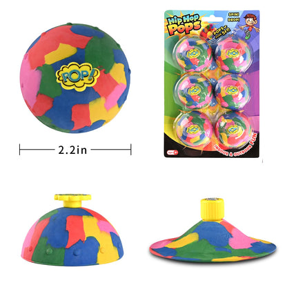 6in1 Bounce Bowls Ball Fidget Toy for Kids & Adults Spinning Stress Relief, Pop Up Outdoor Game Sports Fingertip Toy for School, Birthday Party Favors, Goodie Bag Fillers for Boys and Girls