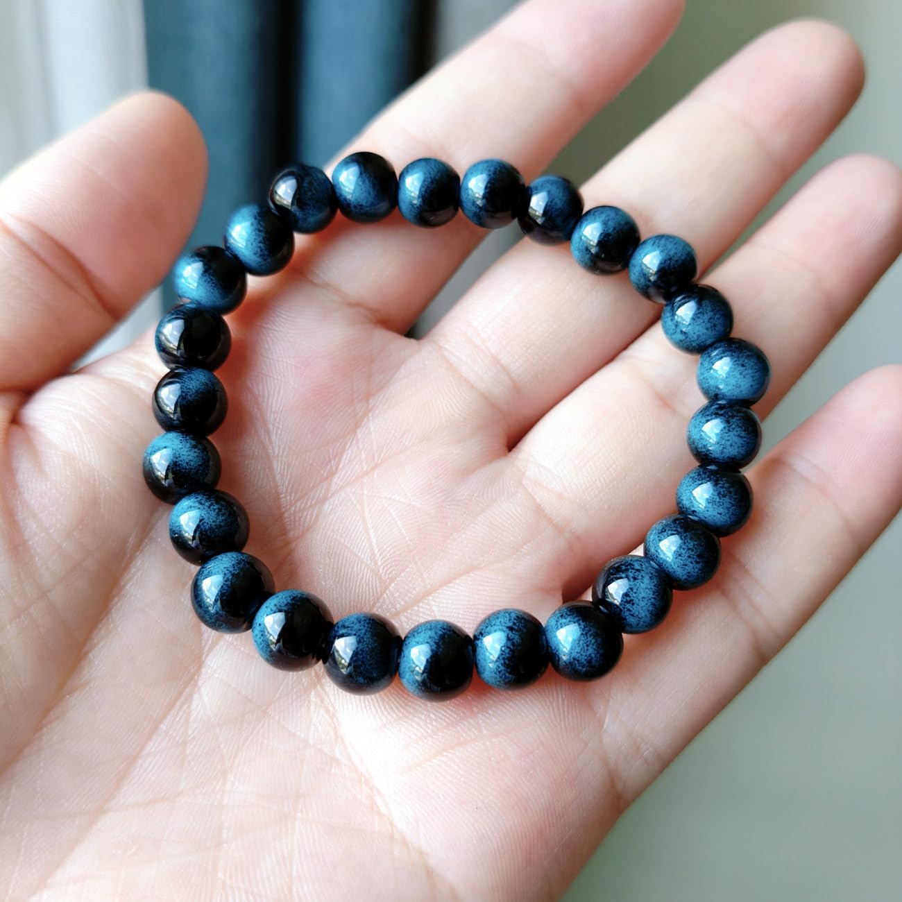 WEFRIN Evil Eye with Hematite Black Obsidian Tiger Eye Stone Triple Protection Bracelets for Men Women, Crystal Healing Stone Bracelet Bring Luck Prosperity and Happiness Jewelry (I-8mm(i))