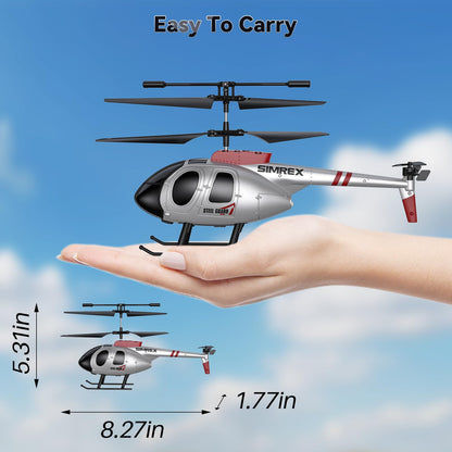 SIMREX RC Helicopter Toy for Kids & Beginners – Altitude Hold, 2 Speeds, Rechargeable with 2 Batteries, Indoor/Outdoor Hands-on Play, Ideal Gift for Boys Girls