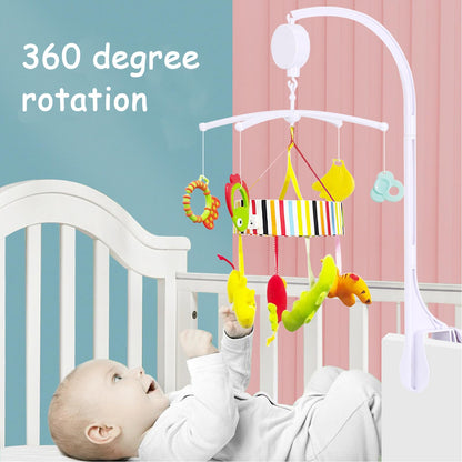 26inch White Baby Crib Mobile Music Box Bed Bell Toy Holder Arm Bracket Nut Screw Music Box Holder Set Parts for Baby Bed Perambulator (Without Dolls)