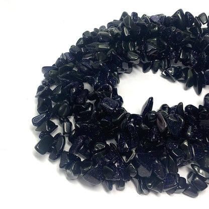 31 inches Chip Stone Loose Gemstones Beads Drilled Strand for Jewelry Making (Blue Sandstone)