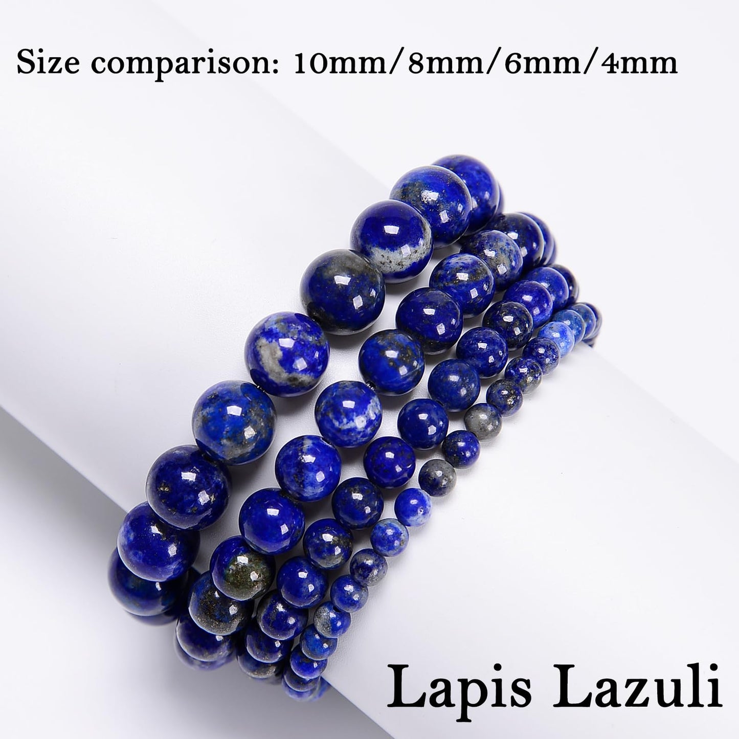 CHCCOYE 8mm Natural Healing Gemstone Bracelet Handmade Yoga Stretch Elastic Bracelet Stress Relief Crystal Jewelry for Men and Women (8mm Lapis Lazuli)