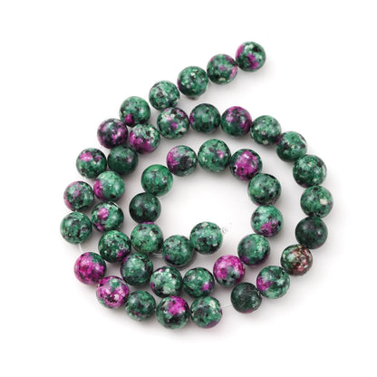 6mm 60pcs DIY Natural Ruby Zoisite Stone Beads Round Healing Crystal Gemstone Loose Beads for Jewelry Making Handmade Bracelet Necklace